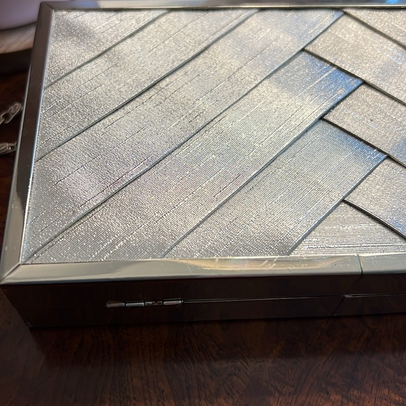 Gold Metal and Metallic Fabric Clutch - Picture 6 of 6